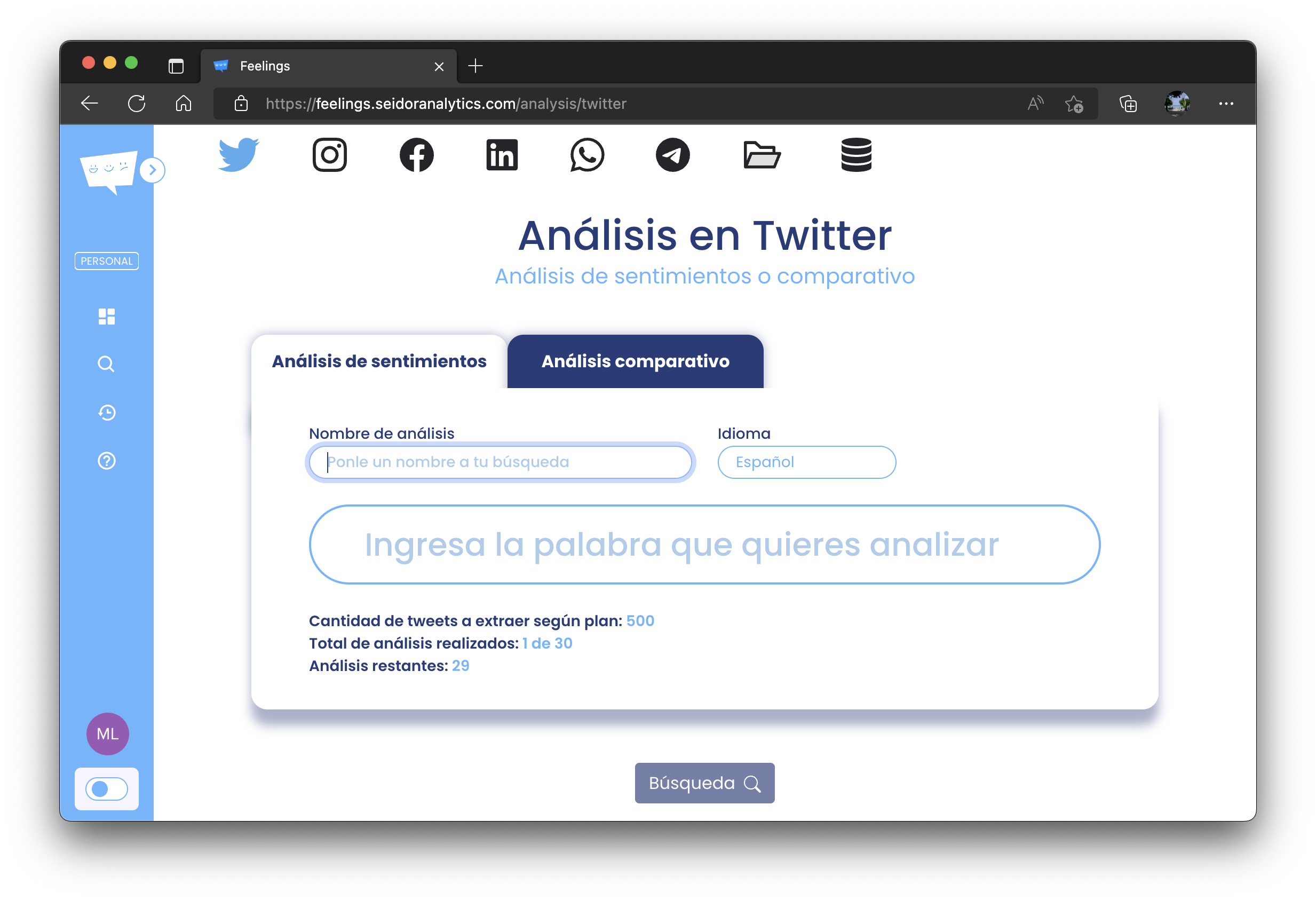 Parametros de busqueda